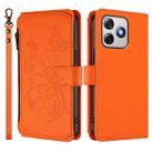 For Ulefone Note 18 Ultra / Note 18 Pro Butterfly Love Flower Multi-card Zipper Wallet Leather Phone Case(Orange) - 2