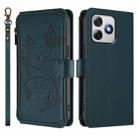 For Ulefone Note 18 Ultra / Note 18 Pro Butterfly Love Flower Multi-card Zipper Wallet Leather Phone Case(Dark Green) - 2