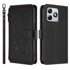 For Ulefone Note 18 Ultra / Note 18 Pro Butterfly Love Flower Multi-card Zipper Wallet Leather Phone Case(Black) - 2