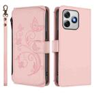 For Ulefone Note 18 Ultra / Note 18 Pro Butterfly Love Flower Multi-card Zipper Wallet Leather Phone Case(Pink) - 2