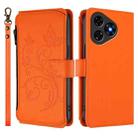 For Ulefone Note 19 Butterfly Love Flower Multi-card Zipper Wallet Leather Phone Case(Orange) - 2