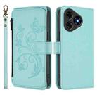 For Ulefone Note 19 Butterfly Love Flower Multi-card Zipper Wallet Leather Phone Case(Mint Green) - 2