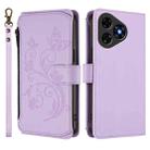 For Ulefone Note 19 Butterfly Love Flower Multi-card Zipper Wallet Leather Phone Case(Light Purple) - 2