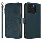 For Ulefone Note 20 Pro Butterfly Love Flower Multi-card Zipper Wallet Leather Phone Case(Dark Green) - 2