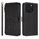For Ulefone Note 20 Pro Butterfly Love Flower Multi-card Zipper Wallet Leather Phone Case(Black) - 2