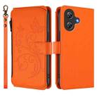 For Ulefone Note 21 Butterfly Love Flower Multi-card Zipper Wallet Leather Phone Case(Orange) - 2