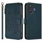 For Ulefone Note 21 Butterfly Love Flower Multi-card Zipper Wallet Leather Phone Case(Dark Green) - 2