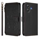 For Ulefone Note 21 Butterfly Love Flower Multi-card Zipper Wallet Leather Phone Case(Black) - 2