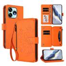 For Umidigi A15 / A15C / A15T Butterfly Love Flower Multi-card Zipper Wallet Leather Phone Case(Orange) - 1