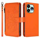 For Umidigi A15 / A15C / A15T Butterfly Love Flower Multi-card Zipper Wallet Leather Phone Case(Orange) - 2