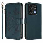 For Umidigi G9 5G Butterfly Love Flower Multi-card Zipper Wallet Leather Phone Case(Dark Green) - 2
