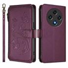 For Umidigi G100 Butterfly Love Flower Multi-card Zipper Wallet Leather Phone Case(Dark Purple) - 2