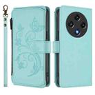 For Umidigi G100 Butterfly Love Flower Multi-card Zipper Wallet Leather Phone Case(Mint Green) - 2