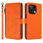 For Umidigi Note 90 Butterfly Love Flower Multi-card Zipper Wallet Leather Phone Case(Orange) - 2