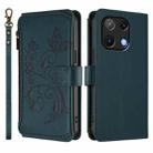 For Umidigi Note 90 Butterfly Love Flower Multi-card Zipper Wallet Leather Phone Case(Dark Green) - 2