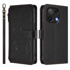 For Umidigi Note 90 Butterfly Love Flower Multi-card Zipper Wallet Leather Phone Case(Black) - 2