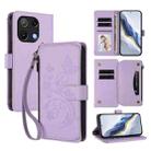 For Umidigi Note 90 Butterfly Love Flower Multi-card Zipper Wallet Leather Phone Case(Light Purple) - 1