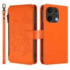 For Umidigi Note 100 Butterfly Love Flower Multi-card Zipper Wallet Leather Phone Case(Orange) - 2