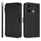 For Umidigi Note 100 Butterfly Love Flower Multi-card Zipper Wallet Leather Phone Case(Black) - 2