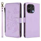 For Umidigi Note 100 Butterfly Love Flower Multi-card Zipper Wallet Leather Phone Case(Light Purple) - 2