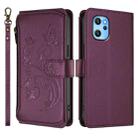 For Umidigi Power 7 Max Butterfly Love Flower Multi-card Zipper Wallet Leather Phone Case(Dark Purple) - 2