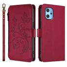 For Umidigi Power 7 Max Butterfly Love Flower Multi-card Zipper Wallet Leather Phone Case(Wine Red) - 2