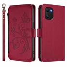 For Umidigi Power 7 / Power 7S Butterfly Love Flower Multi-card Zipper Wallet Leather Phone Case(Wine Red) - 2