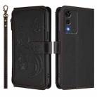 For Cubot A10 Butterfly Love Flower Multi-card Zipper Wallet Leather Phone Case(Black) - 2