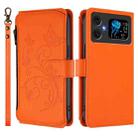 For Cubot A20 Butterfly Love Flower Multi-card Zipper Wallet Leather Phone Case(Orange) - 2