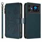 For Cubot A20 Butterfly Love Flower Multi-card Zipper Wallet Leather Phone Case(Dark Green) - 2