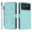 For Cubot A20 Butterfly Love Flower Multi-card Zipper Wallet Leather Phone Case(Mint Green) - 2