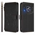 For Cubot A30 Butterfly Love Flower Multi-card Zipper Wallet Leather Phone Case(Black) - 2