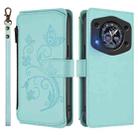 For Cubot A30 Butterfly Love Flower Multi-card Zipper Wallet Leather Phone Case(Mint Green) - 2