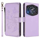 For Cubot A30 Butterfly Love Flower Multi-card Zipper Wallet Leather Phone Case(Light Purple) - 2