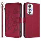 For Cubot Max 5 Butterfly Love Flower Multi-card Zipper Wallet Leather Phone Case(Wine Red) - 2