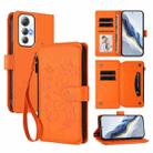 For Cubot Max 5 Butterfly Love Flower Multi-card Zipper Wallet Leather Phone Case(Orange) - 1