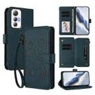 For Cubot Max 5 Butterfly Love Flower Multi-card Zipper Wallet Leather Phone Case(Dark Green) - 1