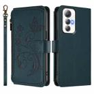 For Cubot Max 5 Butterfly Love Flower Multi-card Zipper Wallet Leather Phone Case(Dark Green) - 2