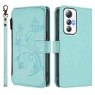 For Cubot Max 5 Butterfly Love Flower Multi-card Zipper Wallet Leather Phone Case(Mint Green) - 2