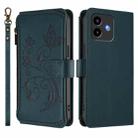 For Cubot Note 40 Butterfly Love Flower Multi-card Zipper Wallet Leather Phone Case(Dark Green) - 2