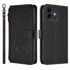 For Cubot Note 40 Butterfly Love Flower Multi-card Zipper Wallet Leather Phone Case(Black) - 2