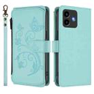 For Cubot Note 40 Butterfly Love Flower Multi-card Zipper Wallet Leather Phone Case(Mint Green) - 2