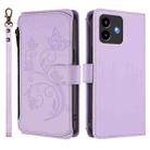 For Cubot Note 40 Butterfly Love Flower Multi-card Zipper Wallet Leather Phone Case(Light Purple) - 2