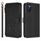 For Cubot P50 Butterfly Love Flower Multi-card Zipper Wallet Leather Phone Case(Black) - 2