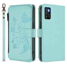 For Cubot P50 Butterfly Love Flower Multi-card Zipper Wallet Leather Phone Case(Mint Green) - 2