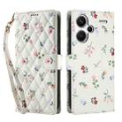For Redmi Note 13 Pro+ Flower Pattern Buckle Leather Phone Case with Lanyard(Pink Flowers) - 2