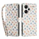 For Redmi Note 13 Pro+ Flower Pattern Buckle Leather Phone Case with Lanyard(Florals) - 2