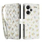 For Redmi Note 13 Pro+ Flower Pattern Buckle Leather Phone Case with Lanyard(Yellow Flowers) - 2