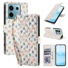 For Redmi Note 13 Pro 5G Flower Pattern Buckle Leather Phone Case with Lanyard(Florals) - 1