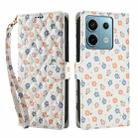 For Redmi Note 13 Pro 5G Flower Pattern Buckle Leather Phone Case with Lanyard(Florals) - 2